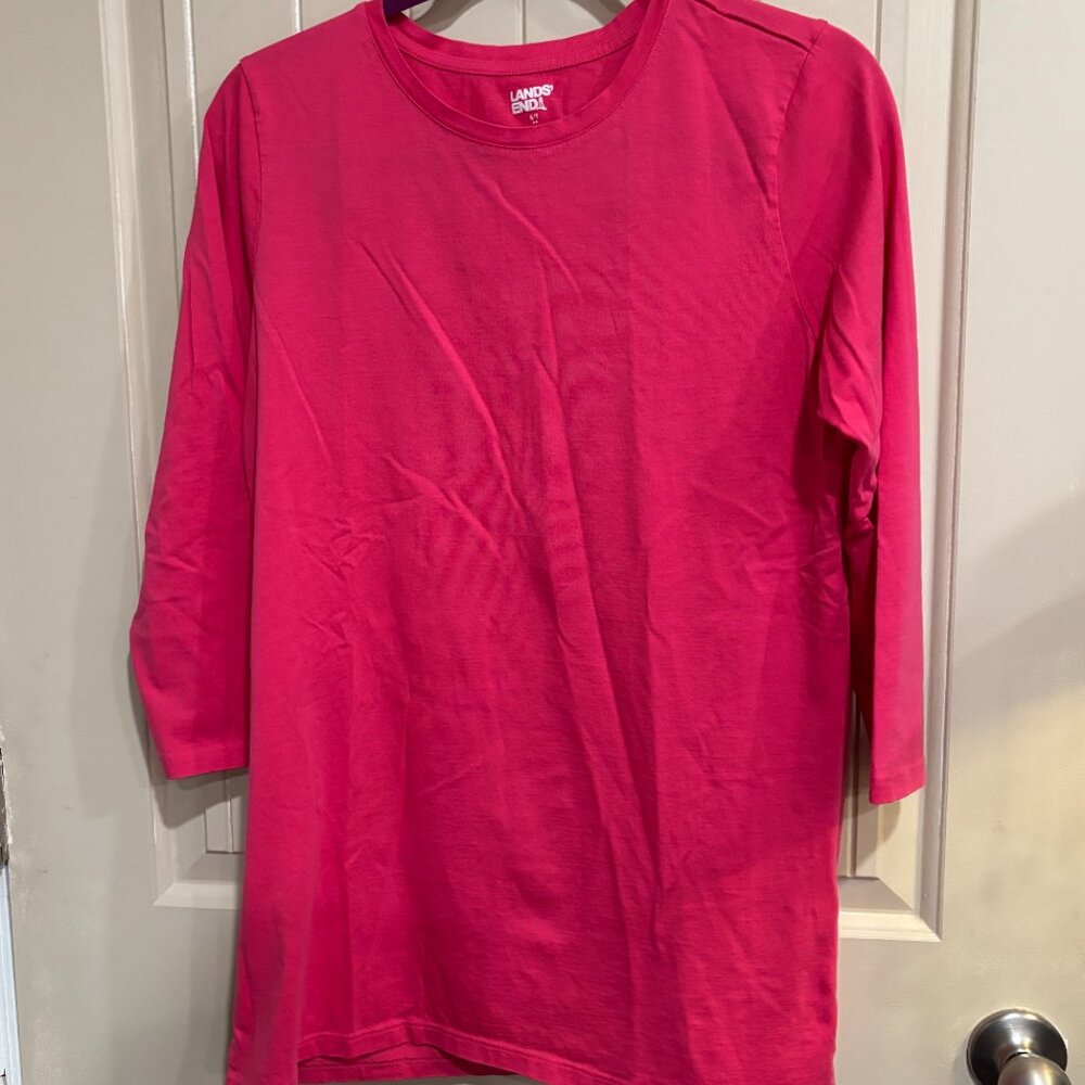 Women's Size SMALL TALL Lands' End Cotton Tunic with 3/4 Bracelet Sleeves UNWORN